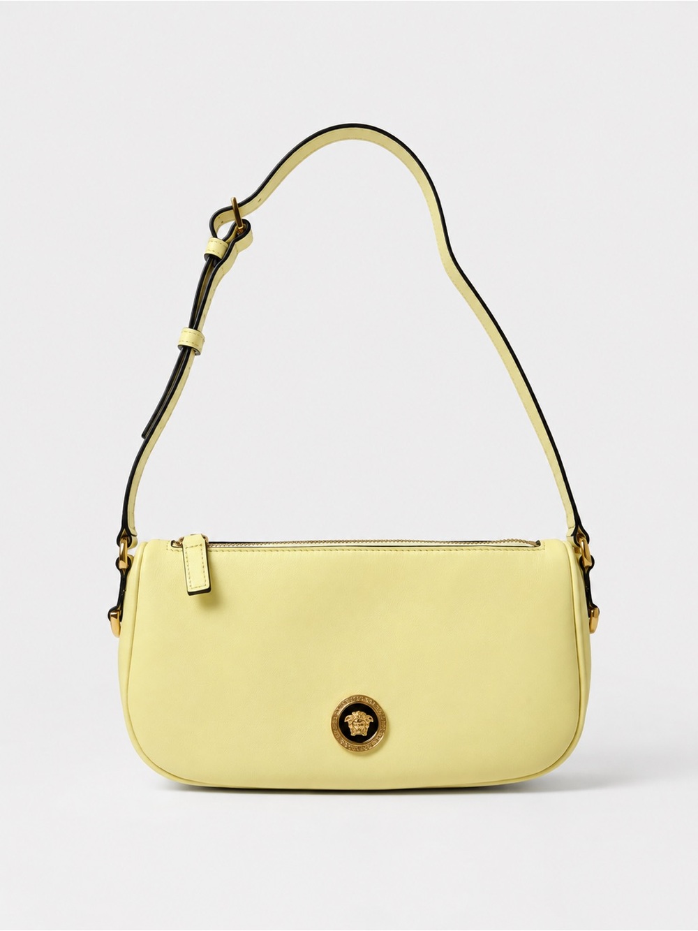 Versace Medusa Yellow Leather Shoulder Bag